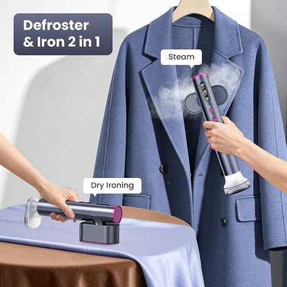 Travel Steamer for Clothes,100-220V Portable Iron,15s Heat Up,Steamer ＆ Iron 2 In 1, Travel Size,Large Ceramic Heat Panel