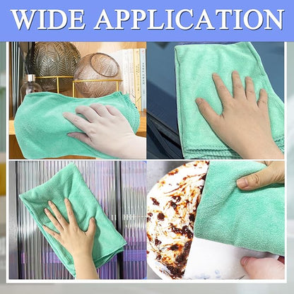 12 Pcs Extra Large Microfiber Cleaning Cloth, 20" x 30" Washable Reusable Large Floor Cloth Rags, Microfiber Towels for Mop Cleaning Office Bathrooms Housekeeping (Orange, Green)