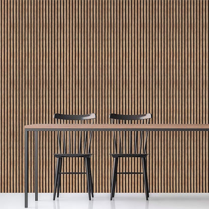 Yun-aeon Natural Wood Peel and Stick Wallpaper Wood Slats - 17.3"x 120" Tan Self-Adhesive Waterproof Vinyl Removable Wall Paper for Wall Decor Bedroom
