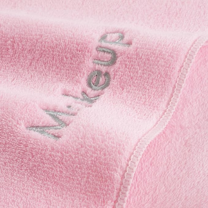 Arkwright Makeup Remover Cloths 6 Pack - Microfiber Coral Fleece Face Towels, Ultra Soft Reusable Washcloths, Gentle Facial Cleansing for Waterproof Makeup, 13 x 13, Pink