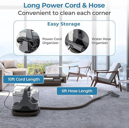 ARLIME Carpet Cleaner Machine, 600W Deep Pet Stain Remover with Water Spray, 15Kpa Powerful Suction, Dual Water Tank, Portable Upholstery Spot Cleaner for Couch, Car Seat, Mattress, Rug & Curtain