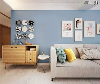 Safiyya 197"x17.7" Peel and Stick Wallpaper Blue Contact Paper Temporary Solid Color Waterproof Self Adhesive Removable Wallpaper Vinyl Rolls for Wall