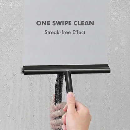 Shower Squeegee for Glass Doors, All-One-Piece Silicone with Built-in Hook Design for Easy Hanging, Streak-Free Bathroom Cleaner for Shower, Window Mirror Squeegee for Bathroom, Tile, Car