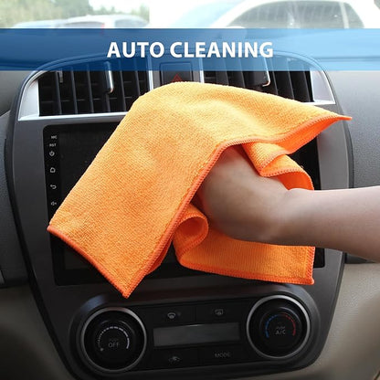 12 Pack Microfiber Cleaning Cloth 11.8x11.8inch - Streak-Free, Reusable Wipes for Glass, Kitchen, Car, Dusting - Absorbent & Lint-Free (Mixed Color 04, 11.8 x 11.8 inch)