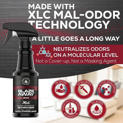 Blaze Away Commercial Air Freshener & Odor Eliminator for Strong Odor - Industrial-Grade Room Spray & Room Deodorizer for Home, Car, Smoke & Pet Odors - Long-Lasting Odor Absorber, Room Fresheners