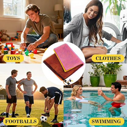 4PCS Colorful Mesh Drawstring Bag - Mesh Bag 18x12 Inch Breathable Nylon Mesh Storage Bag with Drawstring Closure Lightweight Net Organizer for Travel, Home, Gym, Daily Essentials