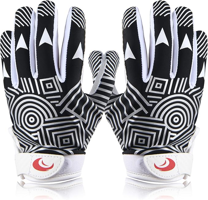 Youth Football Gloves Kids Silicone Grip Receiver Gloves with Super Stick Ability for Best Game Experience