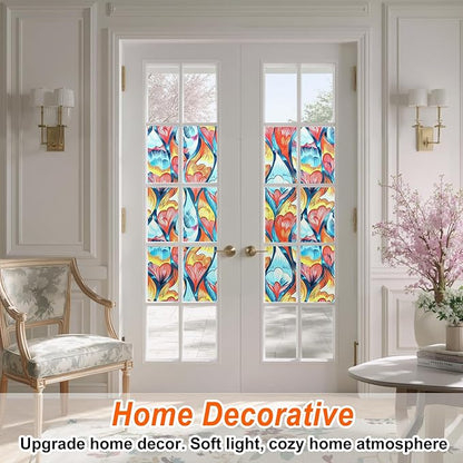 Frosted Glass Window Film, Heat Insulation, UV Block, Anti-Glare, One Way Privacy Tint, Static Cling for Home Bathroom Door, Renter Friendly, Day & Night Privacy