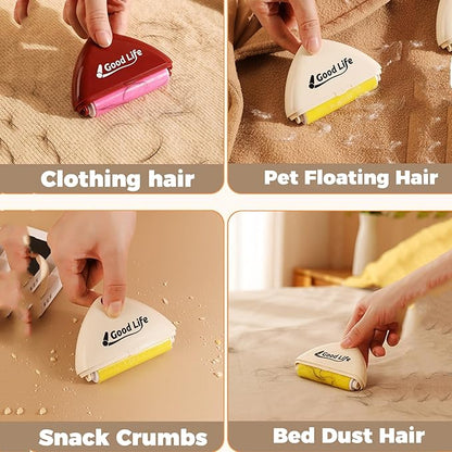 Lint Roller, Good-Life Reusable Lint Roller, Portable Lint Remover, Washable, Eco-Friendly, Pet Hair Remover for Clothes, Furniture & Carpets, 4Pcs