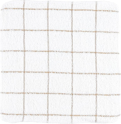 Arkwright Dish Towels for Kitchen - (Pack of 12) Soft, 100% Cotton Terry Dishcloths, Highly Absorbent & Quick Dry, Washcloths for Washing, Drying, and Cleaning Dishes, 12 x 12 in, Tan