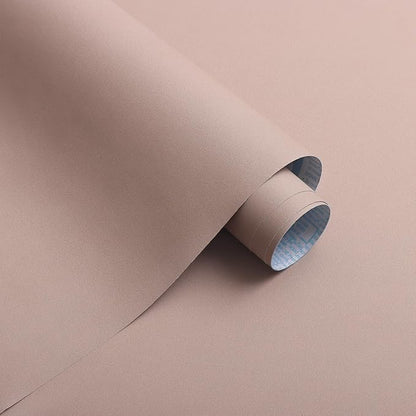 HeloHo 394"X15.7" Solid Meat Pink Wallpaper Matte Textured Contact Wallpaper Peel and Stick Modern Self Adhesive Removable Waterproof Paper for Living Room Bedroom Decor