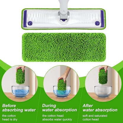 Aifacay Reusable Mop Pads for Swiffer PowerMop, 6 Pack Microfiber Pads Refills for 13''-15'' Spray Mop Washable and Machine Replacement Heads Wet Dry Mops Wood Floor Pads, Upgrade Designed for Pets