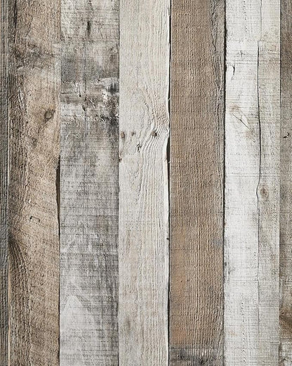 Yun-aeon 17.3"x 1200"Natural Wood-Grey Wood Contact Paper Peel and Stick Wallpaper Self Adhesive Removable Vintage Faux Wood Wall Paper Plank Shelf Home Decoration Kitchen Counter Cover Use