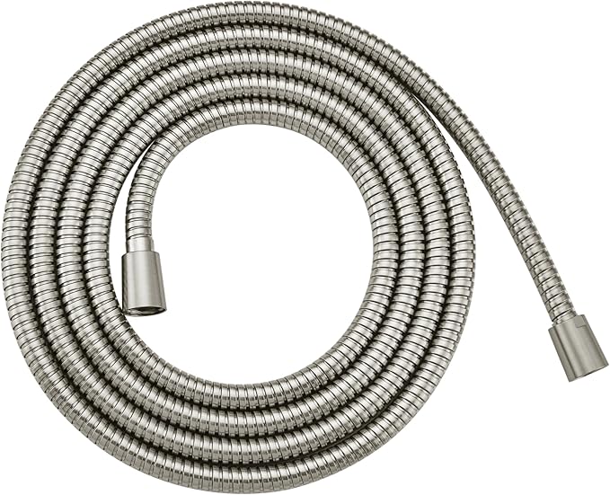 BRIGHT SHOWERS Extra Long Shower Hose 118 Inches – Stainless Steel Handheld Shower Hose with Brass Connectors, Anti-Kink, Leak-Proof, Easy to Install, Fits Most Shower Heads, Brushed Nickel