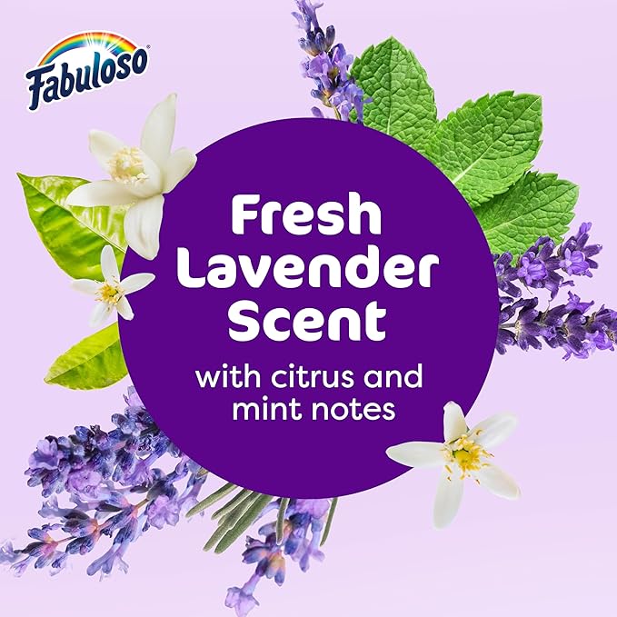 Fabuloso 2X Multi-Purpose Cleaner, No Rinse Floor Cleaner, Long-Lasting Freshness, Light Lavender Scent, 56 fl oz