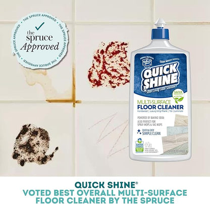 Quick Shine Multi Surface Floor Cleaner 27oz, 2Pk | Ready to Use-Streak Free- No Rinse | Use on Hardwood, Laminate, Luxury Vinyl Plank & Stone | Use in Spray Mops & Vac Mops | Safer Choice Cleaner