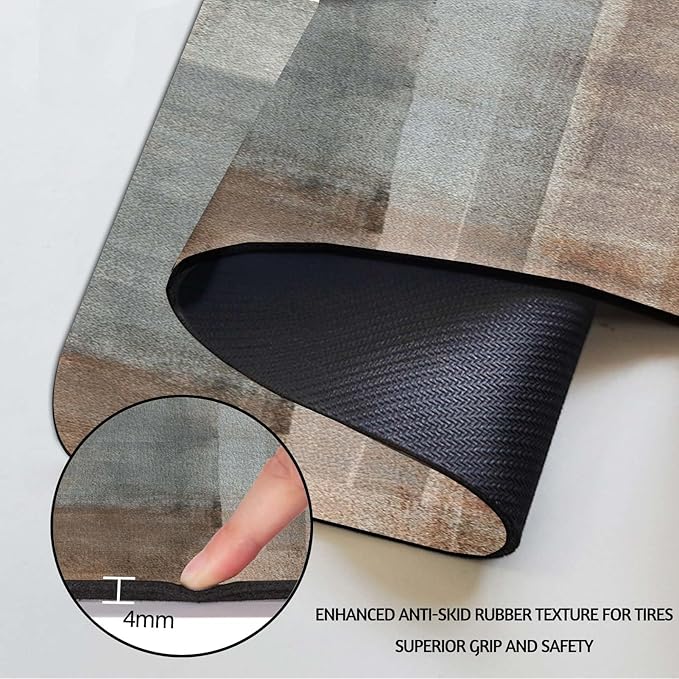 MCALK Brown Dish Drying Mat for Kitchen Counter, Dark Brown Dish Drying Pad with Anti-Slip Rubber Base, Absorbent Kitchen Sink Mat with Abstract Art Decor (1 pc 18" x 16")