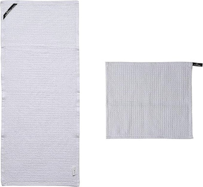 Kitchen Dish Wash Cloths Waffle Terry Design DishCloths12x12 in Pk of 4 & Dish Towels 13x28 in Pk of 4|Cotton Dish Rags for Drying Dishes|Counter Top |Spring Easter Basket Decor|White