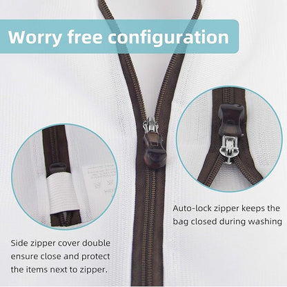 GOGOODA Mesh Laundry Bags for Delicates Durable Protective Wash Bags Travel Storage Bags for Intimates Lingerie, 2PCS（2XL）