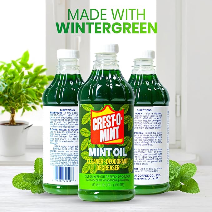Crest-O-Mint Oil Multipurpose Cleaner & Degreaser, Simple All-Purpose Household Cleaner & Deodorizer, Natural Wintergreen Mint Scent, Made in USA (2, 16 fl oz)