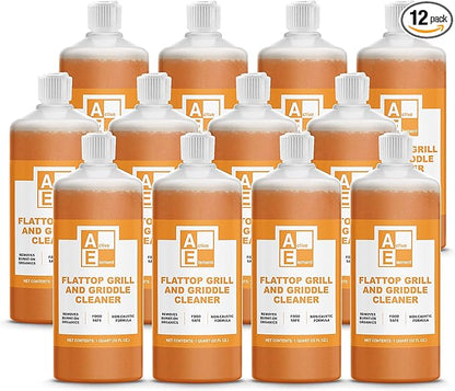 Flat Top Grill Cleaner – 32 fl oz (Pack of 12) | Griddle Cleaner, Food Safe, Non-Caustic, Removes Burnt-On Residue, Blackstone Compatible