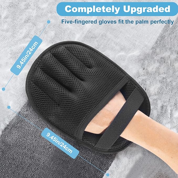 Pet Hair Removal Tool for Cats & Dogs, 2025 New Upgraded Electrostatic Gloves for Pet Hair, Reusable Pet Hair Remover Tool for Couch, Furniture, Carpet, Curtain & Car Seat (Black)
