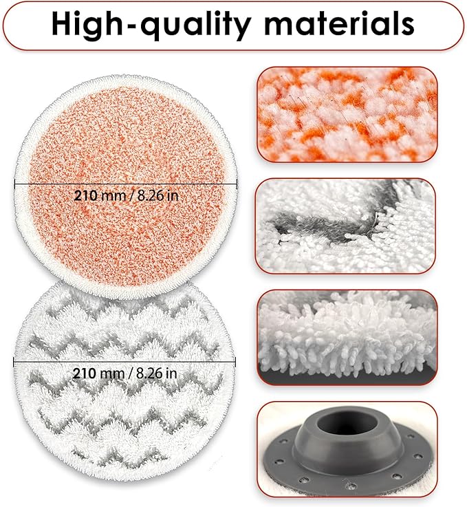(6 Pack) 3897A Replacement Mop Pads for Bissell SpinWave SmartSteam Scrubbing Steam Mop 3897A 3712C 3712W, Spinning Scrubbing Mop Pads, Heavy Duty Scrubby Mop Pad 6 Pieces