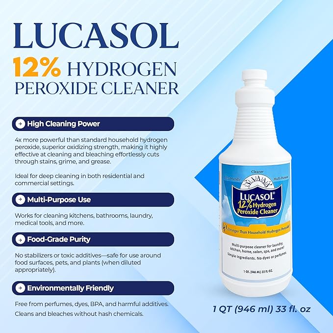 Lucasol Food Grade Hydrogen Peroxide 12% Percent - 1 Quart (32 Fl Oz)