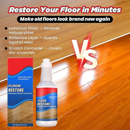 Floor Restore for Wood Floors: Floor Clean Restorer & Polish for Tile, Shine Wood, Laminate, Vinyl, Bamboo - Quick-Drying Flooring Protection Agent (3, 150 ml)