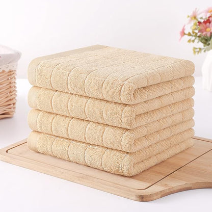 Homaxy 100% Cotton Terry Kitchen Towels(Apricot, 13 x 28 inches), Checkered Designed, Soft and Super Absorbent Dish Towels, 4 Pack