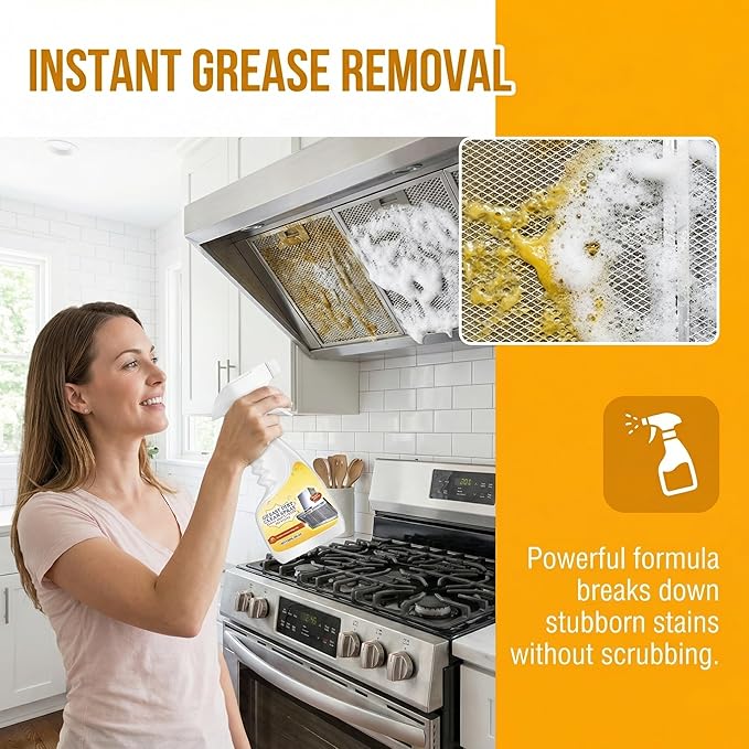 Kitchen Cleaner, Heavy Oil Cleaner Stain, Clean up Kitchen Oil Stains, Grease Remover Kitchen, Multipurpose Foam Cleaning Spray for Home Chefs