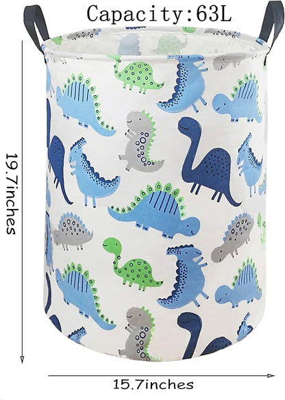 MAIZMZ Kids Hamper Storage Basket Nursery Bins Baby Gift Toy Organizer Box Laundry Basket Large Canvas Collapsible Chest for Home/Dorm/Kitchen/Pet/Closet/Shelf/Room Decor(Dinosaur)