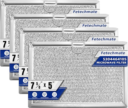 4-Pack 5 x 7-5/8 Microwave Grease Filter 5304464105 WB06X10608 Microwave Grease Filter by Fetechmate Replace 5304517871 5304478913 5304509444