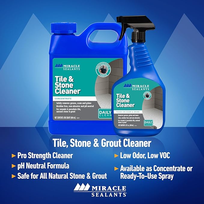 Miracle Sealants Tile & Stone Cleaner Concentrate for Natural Stone, Tile & Grout, Gallon