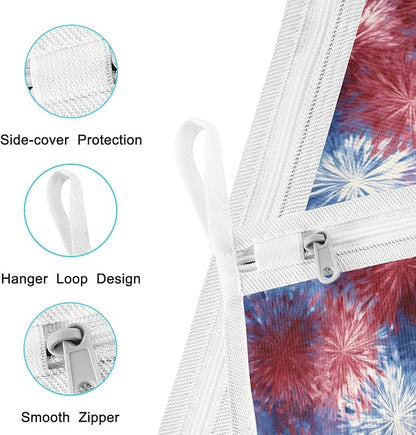 Mesh Laundry Bags Lingerie Bags for Washing Delicates 2 PCS Durable Wash Bag with Zipper Small and Medium Washable Retro Tie Dye Fireworks