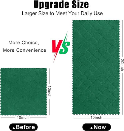 Homaxy 12 Pack Dish Towels for Kitchen (10 x 20 Inches, Dark Green), Super Soft and Absorbent Coral Velvet Dish Cloths for Washing Dishes, Nonstick Oil Fast Drying Microfiber Cleaning Cloth