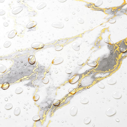 LaCheery 15.8inx46ft Matte White Gray Gold Marble Contact Paper Peel and Stick for Kitchen Cabinets Counter Contact Paper Waterproof Marble Wallpaper for Bedroom Living Room Wall Backsplash Cover Roll