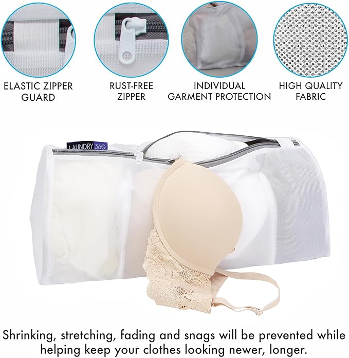 Laundry 360 4 Compartment Hosiery Wash Bag
