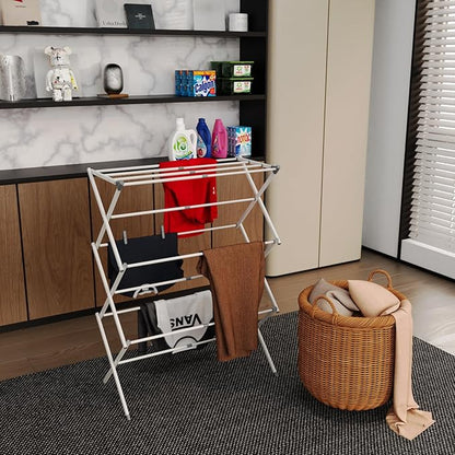 SsngygHme Drying Rack for Laundry, Foldable Clothes Drying Rack, Small Collapsible Dry Rack for Clothes, Use for Indoor & Outdoor Drying Clothes, 40"x29"x14.5"(White)