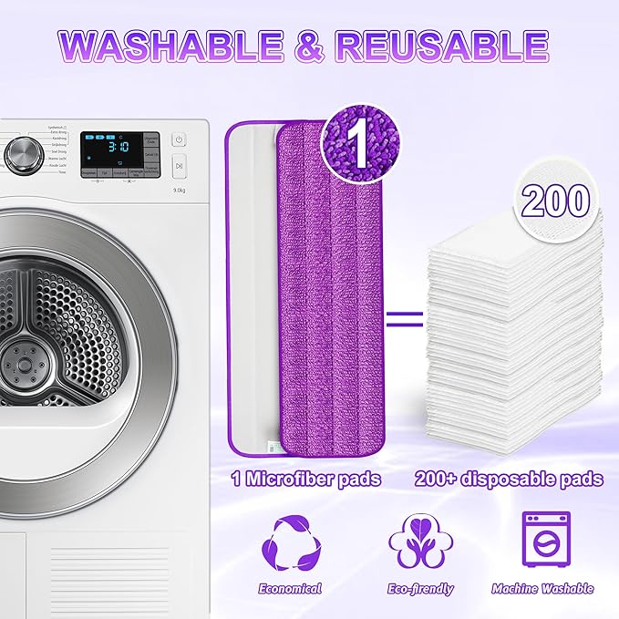 5 Pack Reusable Mop Pads for Swiffer PowerMop, Power Mop Pads 15'' Microfiber Refills for Hardwood Floor Cleaning, Machine Washable Dry Wet Use for All Floor Types