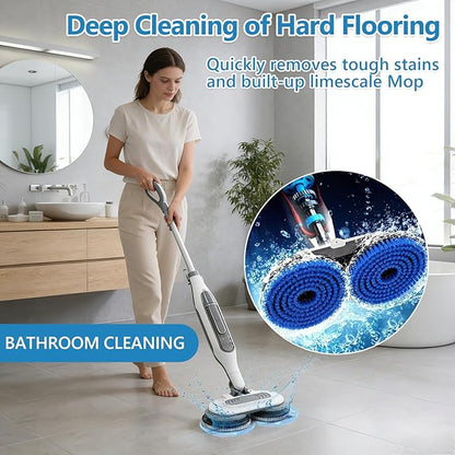 4 Pack S7001 Upgraded Steam Mop Replacement Brush Pads, Compatible with Shark S8201/S8001/S7201/S7000 Series Steam and Scrub Mop, Nylon Bristle for Polishing Hard Floors (2 Blue, 2 Gray)