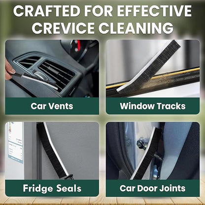 Crevice Cleaning Brush Set – 3Pcs Hard Bristle Cleaning Tools for Grout, Tile Floors, Gaps & Narrow Spaces – Small Grout Scrub Brush for Cleaning Bathroom, Shower, Window Tracks, Kitchen
