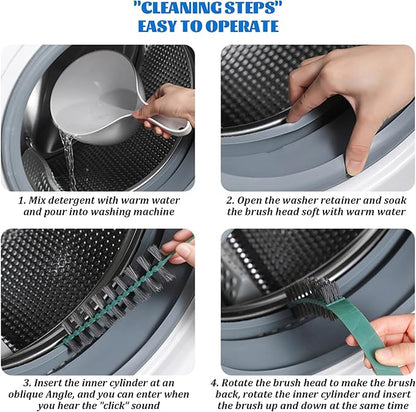 Laundry Brush, 3Pcs Washing Machine Cleaning Brush, Flexible Nylon Bristles Laundry, 0.8x23.6in Effective Reusable Cleaning Tool for Washing Machine Drums for Daily Use