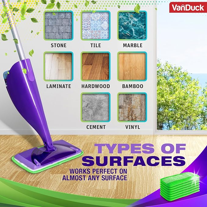 VanDuck Reusable Mop Pads for Swiffer WetJet (4 Pack) - Microfiber Mop Refill for Wet Mopping Cloths - Washable Pads Compatible with Multi-Surface Floor Cleaning
