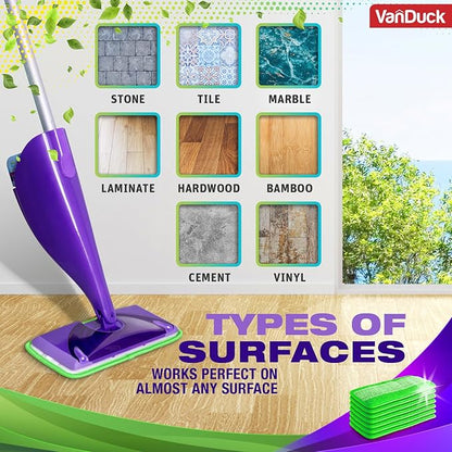 VanDuck Reusable Mop Pads for Swiffer WetJet (4 Pack) - Microfiber Mop Refill for Wet Mopping Cloths - Washable Pads Compatible with Multi-Surface Floor Cleaning