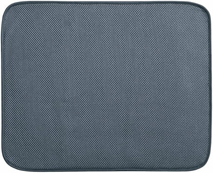 InterDesign iDry Large Kitchen Countertop Absorbent Dish Drying Mat, Pewter Gray