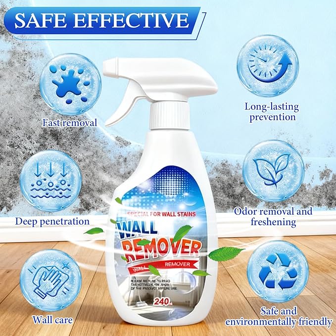 Highly Effective Removal Spray,Wall Cleaner Spray,Multi-Surface Cleaning Solution,Dirt, Dust And Stain Remover,Wall Stain Remover For Wood, Tile, Fabric, And Bathrooms, Kitchens