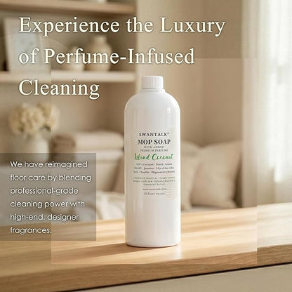 Mop Soap with Long Lasting Premium Perfume, 4X Concentrated Floor Cleaner, Multi Surface Solution for Hardwood, Tile, LVP, Laminate, Pet Friendly, 32 fl oz (Island Coconut)