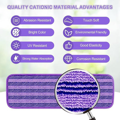 2 Pack Upgraded Reusable Mop Pads Compatible with Swiffer PowerMop, Mop Refill Pads Replacement for Swiffer Power Mop Spray Mop Pads for Multi-Surface Floor Cleaning, Quality Updated Cationic Material
