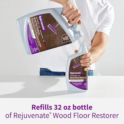 Rejuvenate Professional Wood Floor Restorer Fills Scratches, Seals And Protects Wood Flooring For A Matte Satin Finish, 1 Gallon